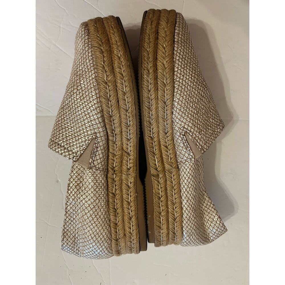 Naturalizer Thea 3 Leather Espadrille Comfort Slip On Shoe Beige Shimmer 8.5 M - Picture 5 of 10